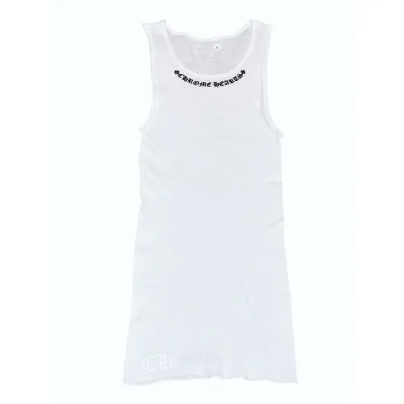 Chrome Hearts New Love You White Ribbed Tank Under Shirt Large - Picture 1 of 4